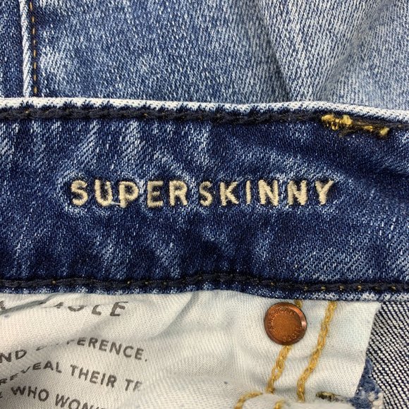 American Eagle 31 X 30 Jeans Super Skinny Next Level Flex Ne(x)t Distressed Hole - Picture 6 of 6